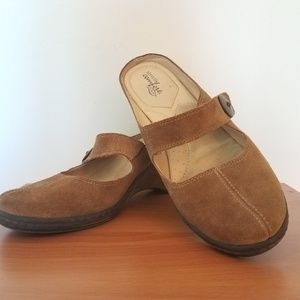 Strictly Comfort Suede Mules